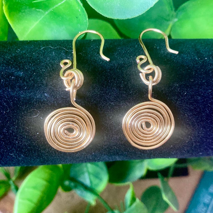 Gold Bohemian Style Swirl Earrings 