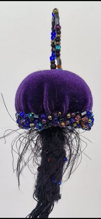  Textile art Mushroom bag charm, keyring 