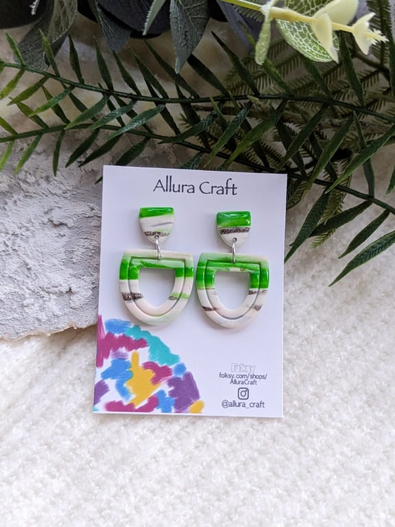 Green Tiger Eco Earrings 
