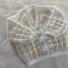 Hand knitted Baby  Cardigan to fit 0 - 3 month approx 16 inch chest