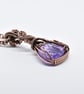 Faceted Amethyst and Copper Wire Wrapped Pendant - Image 2