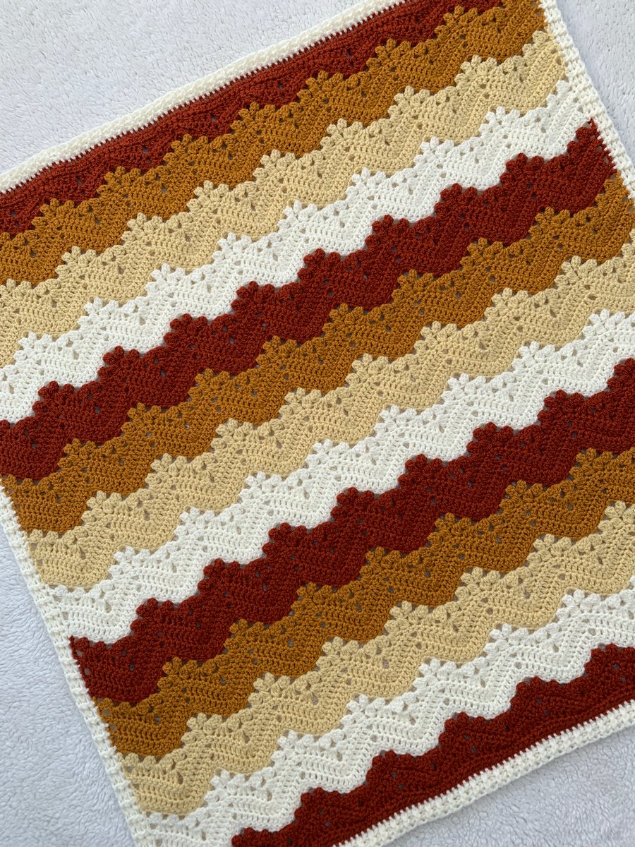 Autumn Crochet Baby Blanket - Handmade Chevron Nursery Blanket - Made to Order