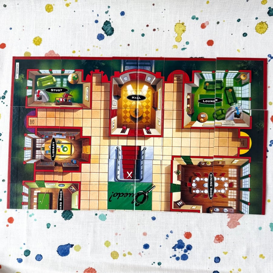 Image of Cluedo Game Board Cut for Coasters - No Varnish or Backing - Super Seconds