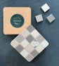 Coaster Set -Two Mosaic Chequerboard Coasters in Browns - Image 3