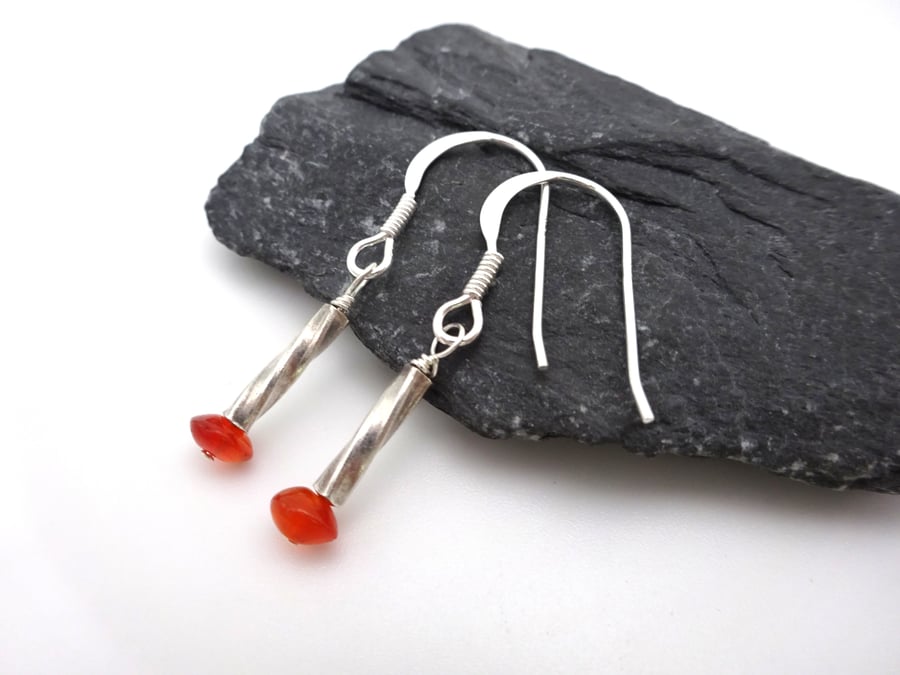 carnelian sterling silver earrings