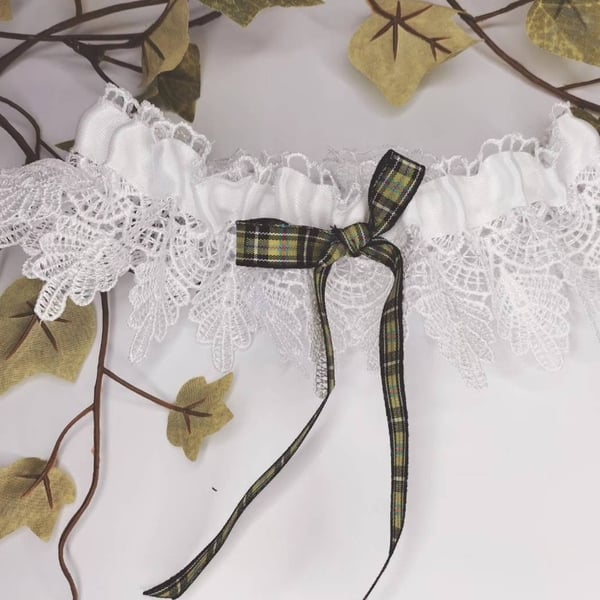 Wedding garter. Wedding accessories. Wedding. Cornish tartan.Handmade garter