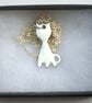 small white cat pendant - Image 2