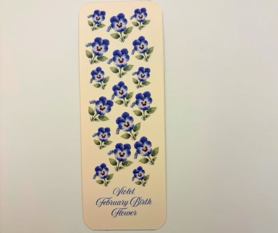 Violet Birth Flower Bookmark - February 