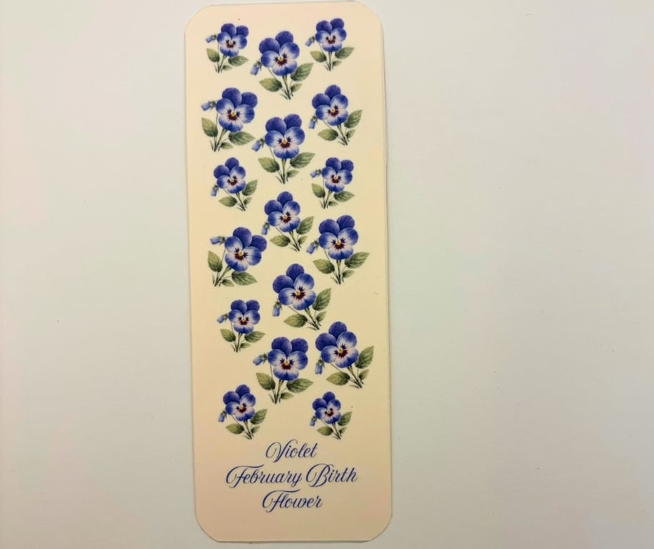 Violet Birth Flower Bookmark - February 