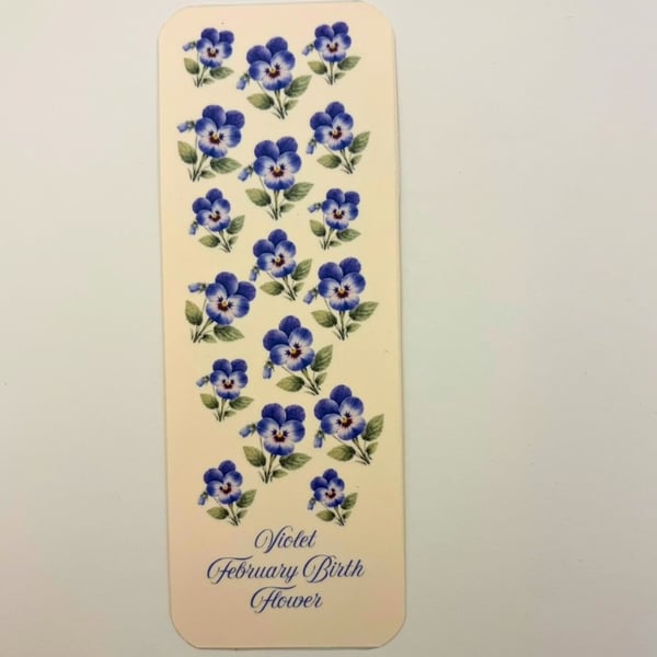 Violet Birth Flower Bookmark - February 