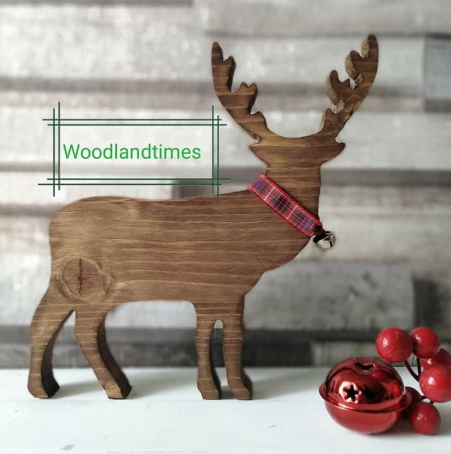 Stag wooden christmas decoration, deer gift, christmas decor, wooden rustic stag
