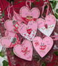 Hand-painted Pink Christmas Food and Drink Hearts 10cm - Image 10