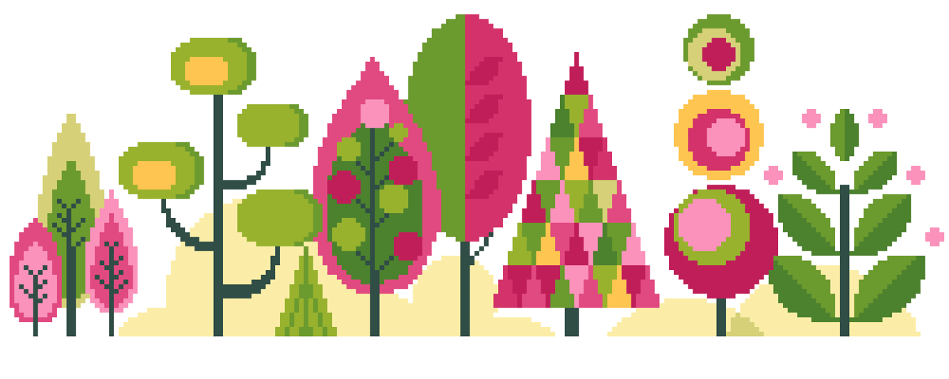 050D - Scandinavian Modern Forest Trees Series - Summer - Cross Stitch Pattern