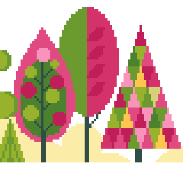 050D - Scandinavian Modern Forest Trees Series - Summer - Cross Stitch Pattern