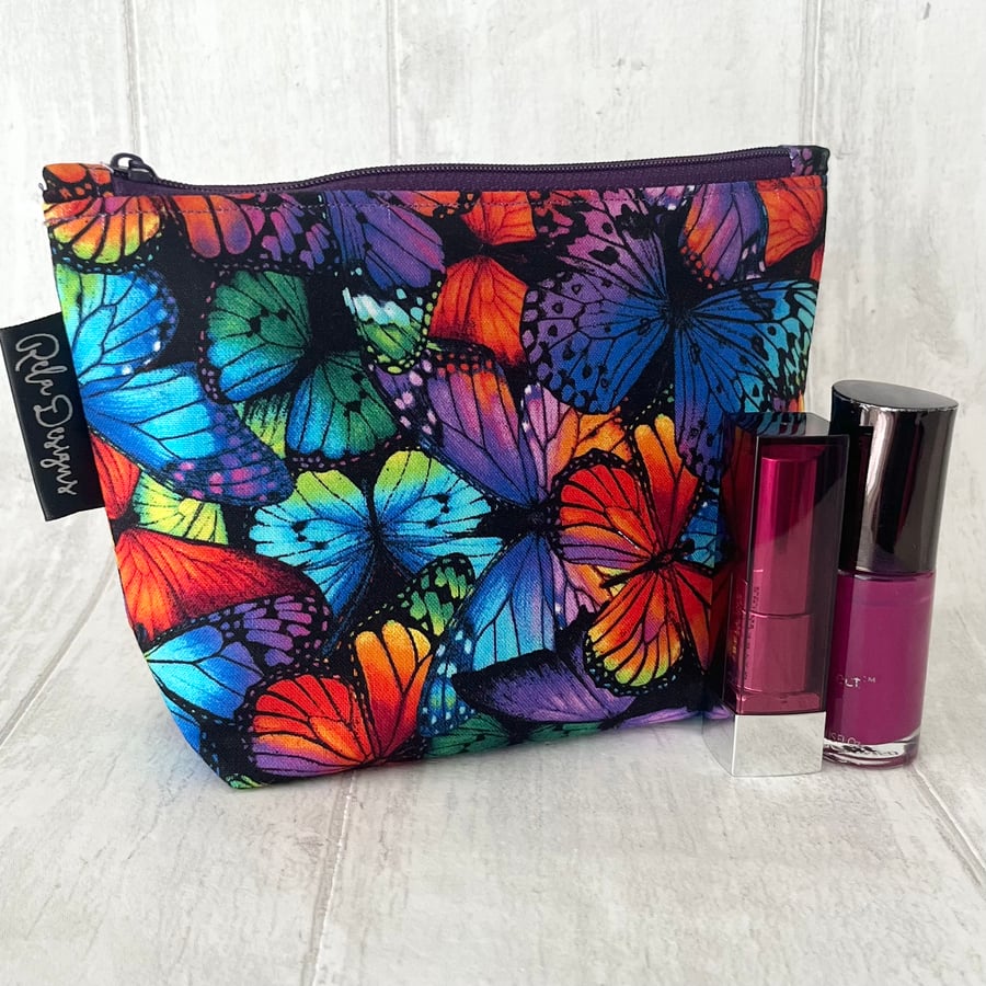 Cosmetic bags, bright butterflies