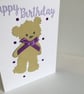 Birthday card. Cute teddy bear card.  Ref 015.  - Image 5