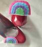 Handmade pastel rainbow shoe clips