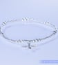 Sterling Silver Bee Bracelet Stretchy Handmade Dainty Pretty  - Image 4