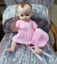 Knitted Outfit for 18" Pedigree Doll. 5 Piece, Lacy Design in Pink. 50's Style - Image 6