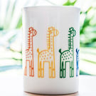 Bone China coffee mug cup fun rainbow coloured giraffes gifts for coffee lovers
