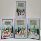 Mini Christmas Cards Set - Non Religious - From Our Home to Yours Festive Wishes