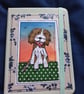 Quirky art, spaniel dog A6 lined hand decorated quirky dog journal , notebook
