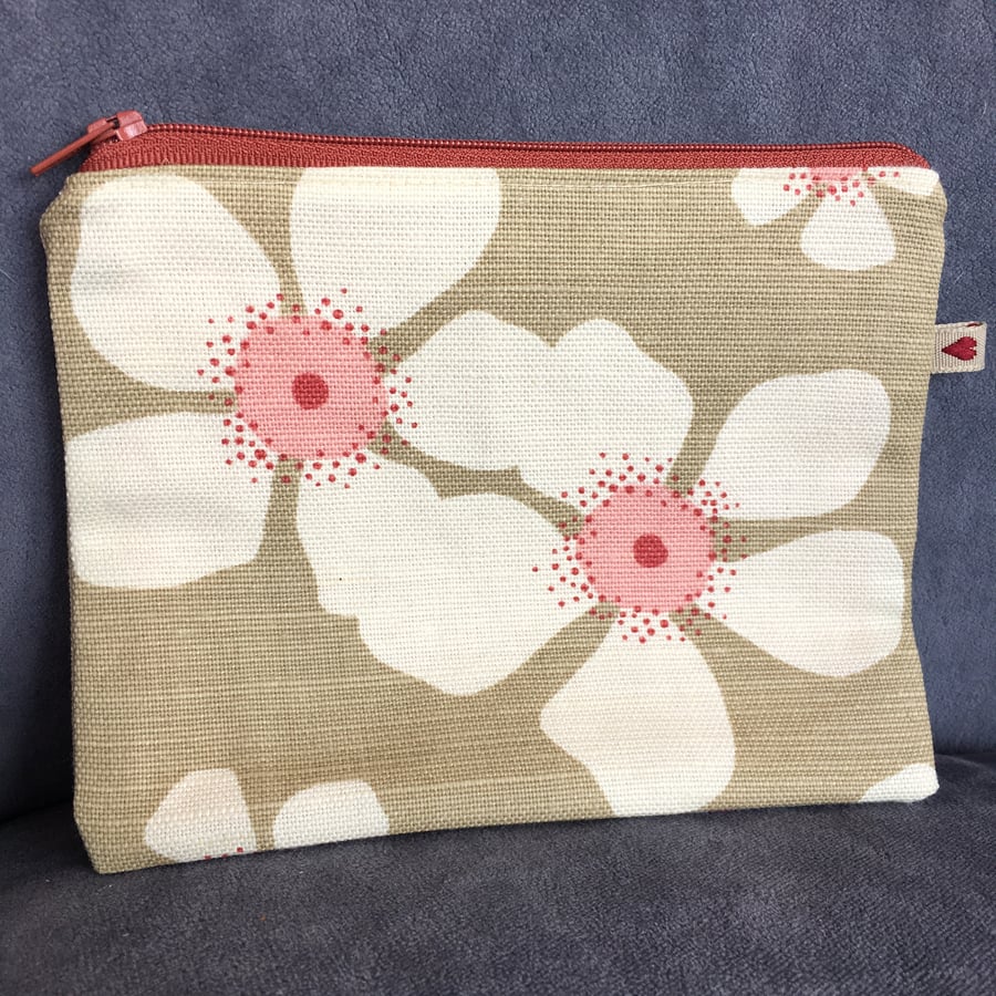 Floral Zip Pouch in Vanessa Arbuthnott Fabric