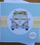 Mini Retro Flower Power Camper Van Birthday Card - Image 3