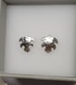 Textured Leaf Stud Earrings Sterling Silver 925  - Image 2