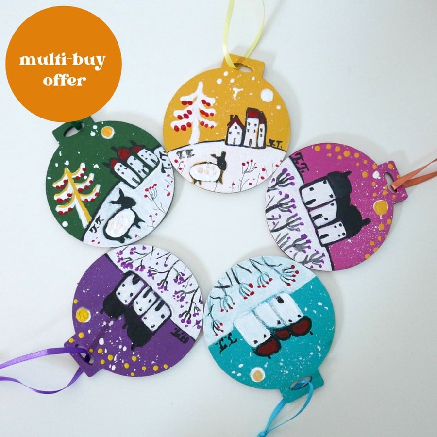 Multi-buy offer for Christmas Ornaments, Painted Hanging Decoration, Craftmas
