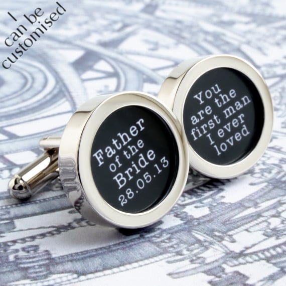 Custom Father of the Bride Cufflinks with Wedding Date