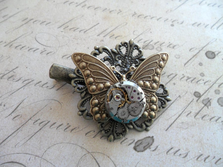 Steampunk Timeless Butterfly Hair Grip