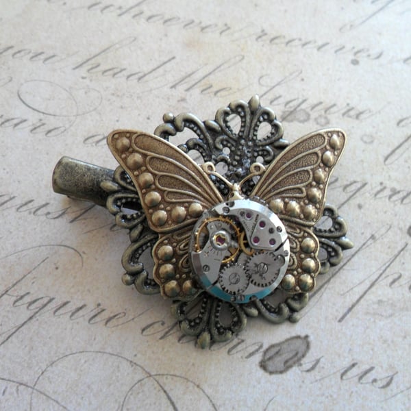 Steampunk Timeless Butterfly Hair Grip