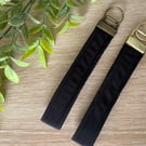 Corduroy wristlet keychain with Bronze Hardware