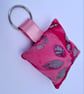 Pink floral square keyring  - Image 2