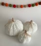 PUMPKINS .Set of 3. Autumn. White. Home decor. Halloween. - Image 7
