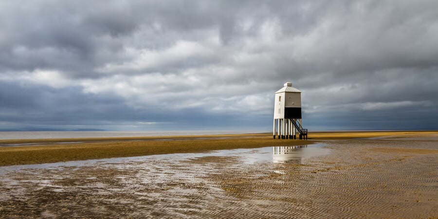 Fine art panoramic photography print of the Low Lighthouse at Burnham-on-Sea