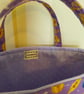 Reusable fabric gift bag; magic key on lilac - Image 3