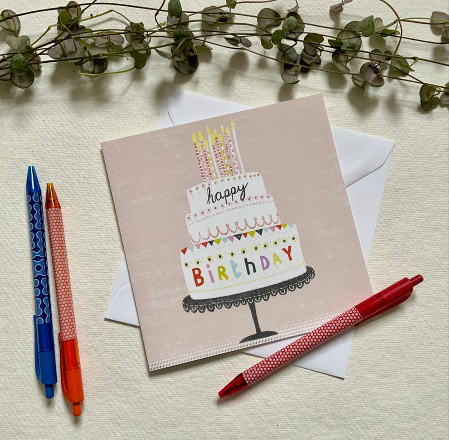 Happy Birthday, Blank Greetings Card