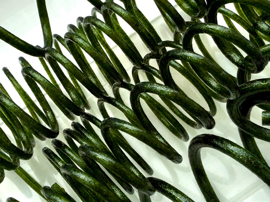 Janet: 50g Aventurine Green vitrigraph coils, springs, spirals, BE Glass 90coe