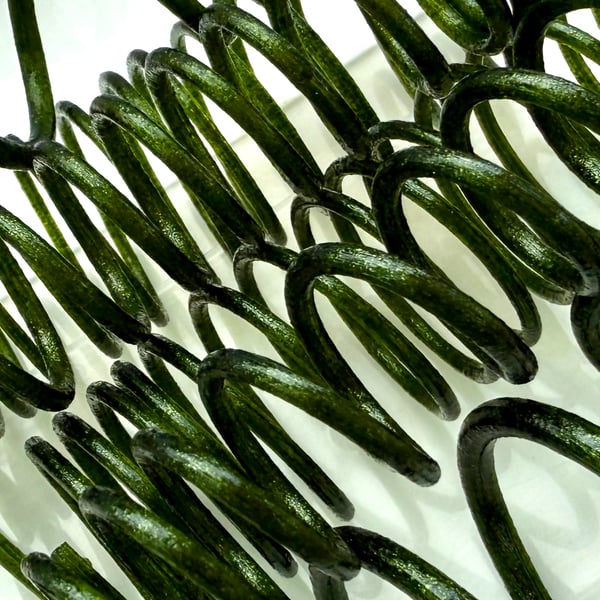 Janet: 50g Aventurine Green vitrigraph coils, springs, spirals, BE Glass 90coe