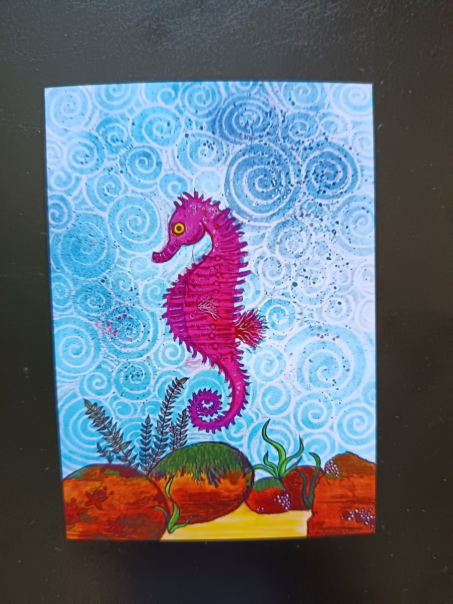 A6 Art Print Card: The Seahorse 