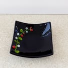 Fused glass strawberry design trinket dish, no 2