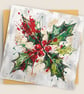 Holly Leaves – Premium Festive Greeting Card