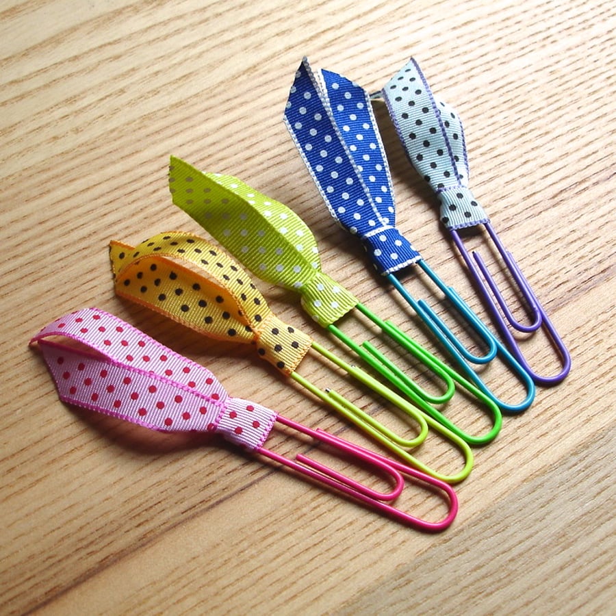 Rainbow Planner Clips, Paper Clips, Planner Addict Gift, Ribbon Clips