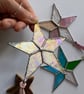 Iridescent textured stained glass star, Christmas decoration, Heirloom gift