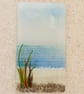 Fused glass mini seascape panel, seaside beach scene 2 - Image 2