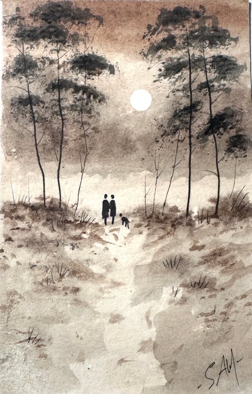 Old Path watercolour painting by Stephen Allen 
