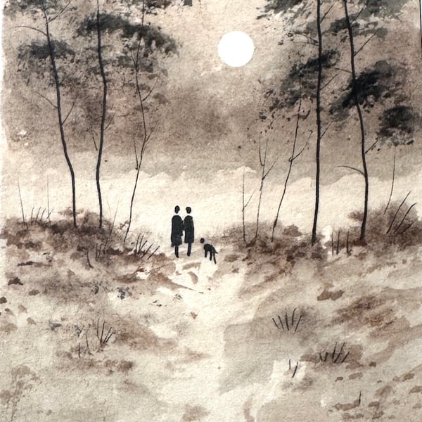 Old Path watercolour painting by Stephen Allen 