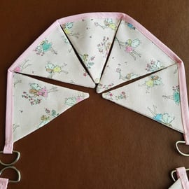 Bunting tie backs in Cath Kidston Fairies fabric